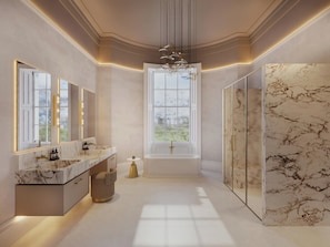 Suite presidencial, no fumadors, planta baixa | Bany | Assecador de cabells, tovalloles, sabó i xampú 