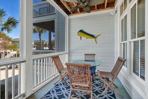 Outdoor dining - Beach Bums | Elevator | Multi-Level Porches | Easy Beach Access | Sleeps 10 | No Pets (Edisto Beach)