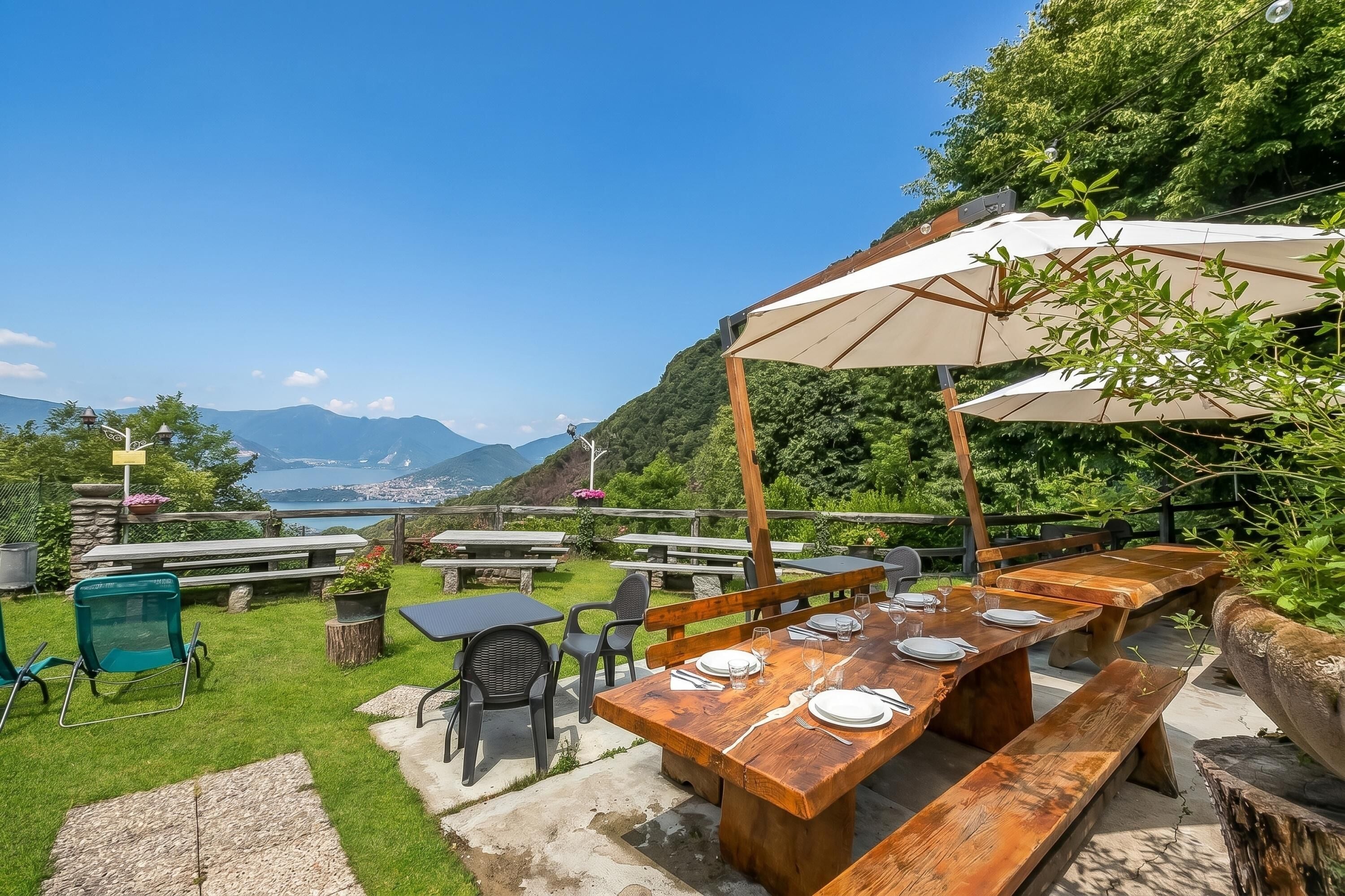 Chalet Keluarga, 2 kamar tidur, 2 kamar mandi (Chalet La Gigliola) | Tempat makan outdoor
