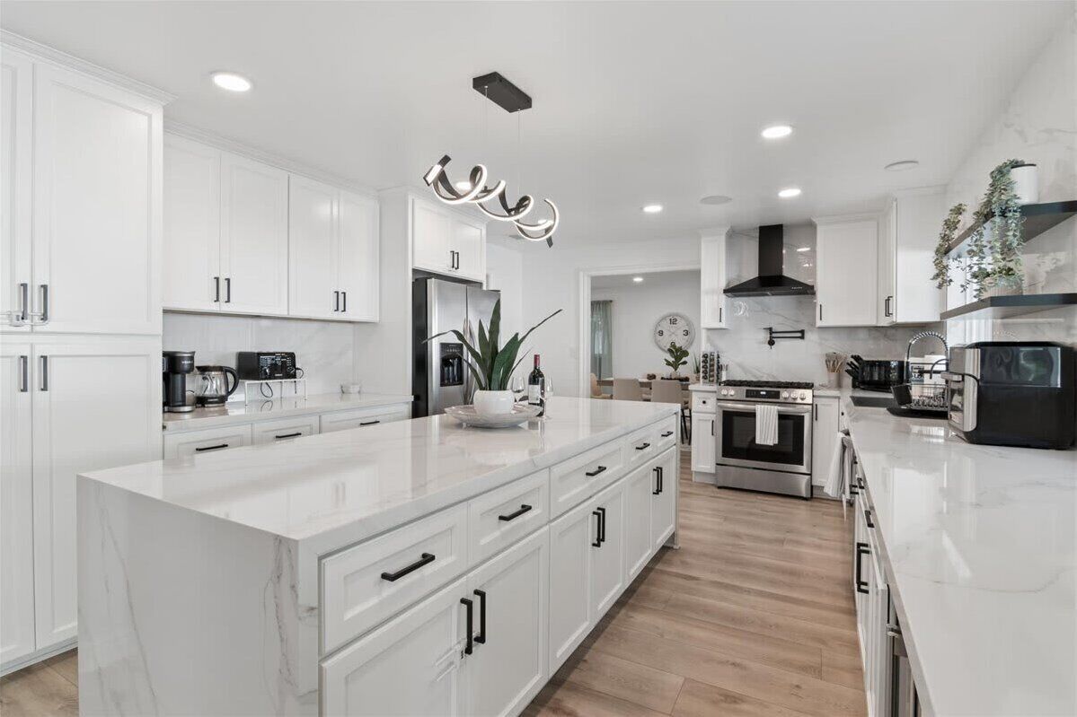 Another view of the beautiful open kitchen with large island