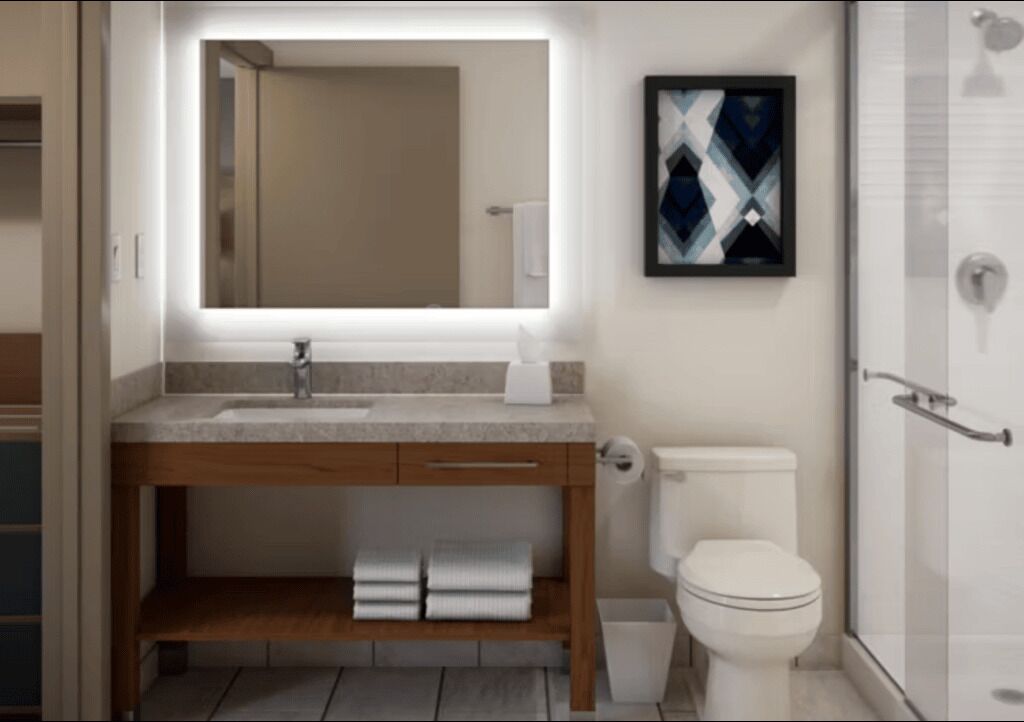 Suite estudio, para no fumadores, cocina | Baño | Tina con regadera, secadora de cabello, toallas, jabón 