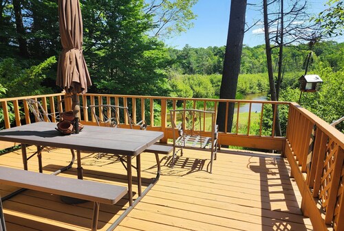 Pentwater River House Frontage Overlooking Several Hundred Acres of Forest.