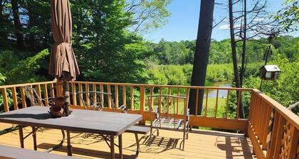 Pentwater River House Frontage Overlooking Several Hundred Acres of Forest.