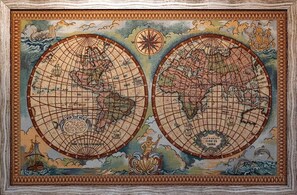 A detailed map with a compass rose and decorative elements. - Vatican Shabby double bedrooms (Rome)