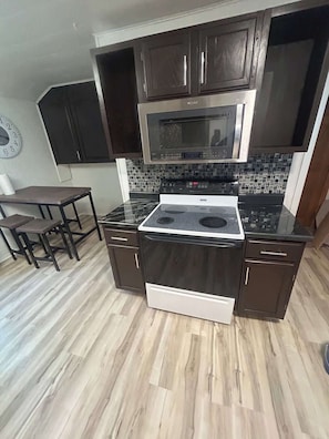 Coffee/tea maker, fridge, microwave, oven - Comfortable 2 Bedroom Home in Historic Hibbing (Hibbing)