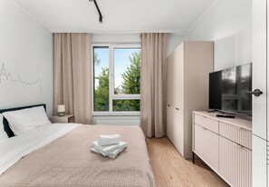1 bedroom, iron/ironing board, WiFi, bed sheets - Portowa Riverside Apartment (Kraków)