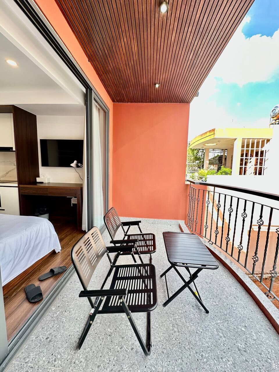 Superior-Studio, Balkon, Stadtblick | Dachterrasse