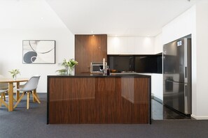 Interior - 1BR Apartment with Balcony, Gym & City Views (Canberra)