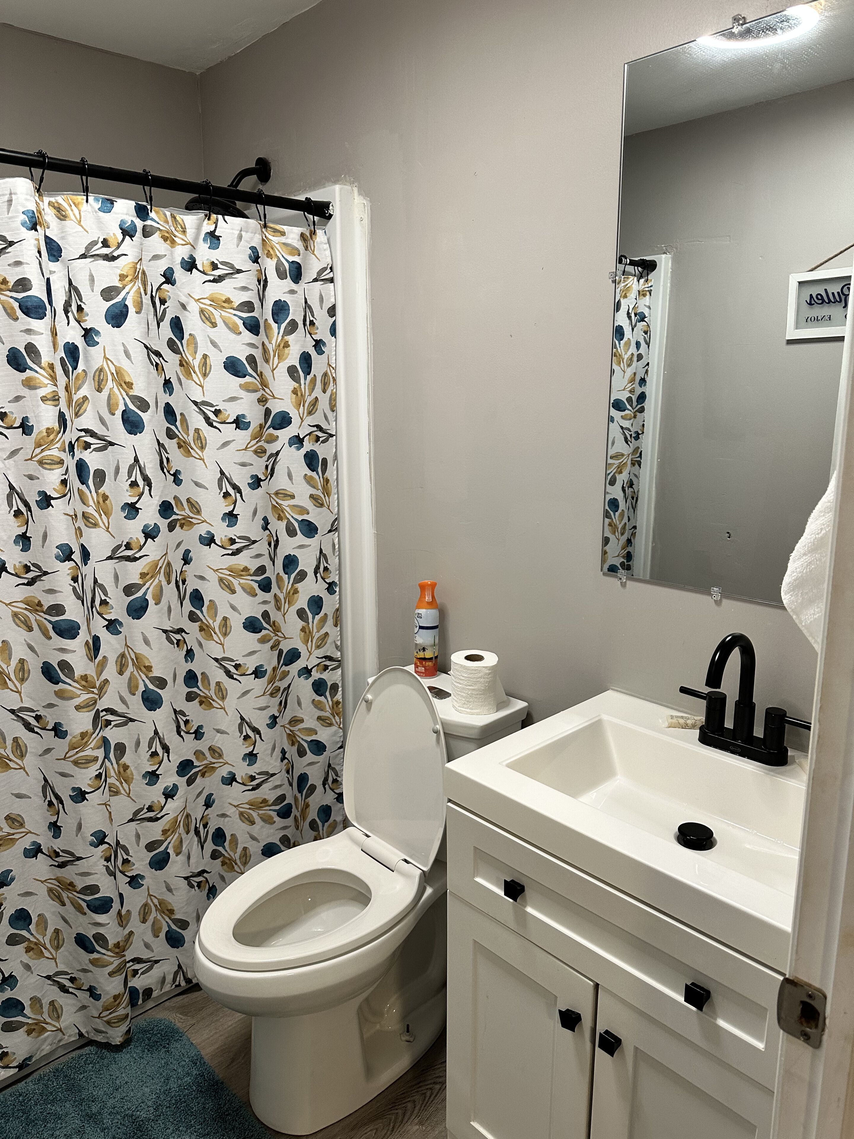 Towels, soap, shampoo, toilet paper