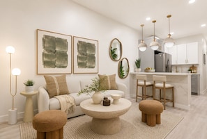 Living area - NEW! Olive & Stone 2BR Near NYC & Hoboken (Jersey City)