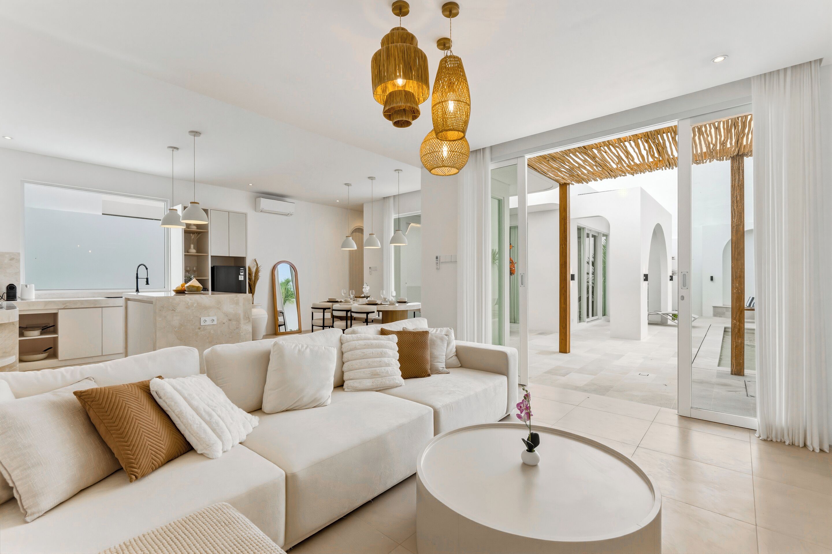 Villa, 2 Bedrooms, Private Pool, Pool View | Living room | 53-inch Smart TV with cable channels