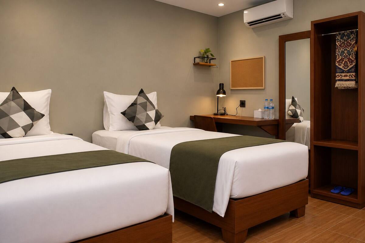 Phòng 2 giường đơn Deluxe | Bàn, truy cập Internet không dây miễn phí 