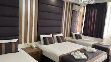 Laptop workspace, WiFi (free), bed sheets