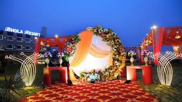 Outdoor banquet area