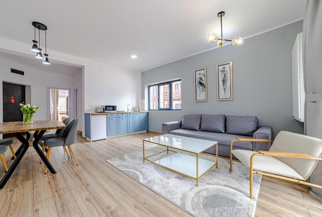 Apartment, 1 King Bed with Sofa bed, Kitchenette, Mountain View | Living area