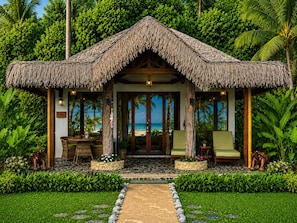 Standaard villa, uitzicht op het strand | Terras