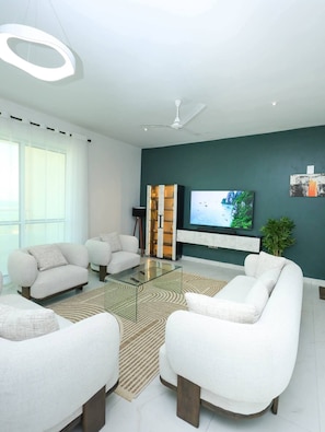 55-inch Smart TV with digital channels, Netflix, streaming services - Nyali Oceanfront Luxury Apartments  (Mombasa)