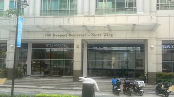 A building with a sign reading "150 Newport Boulevard - North Wing".