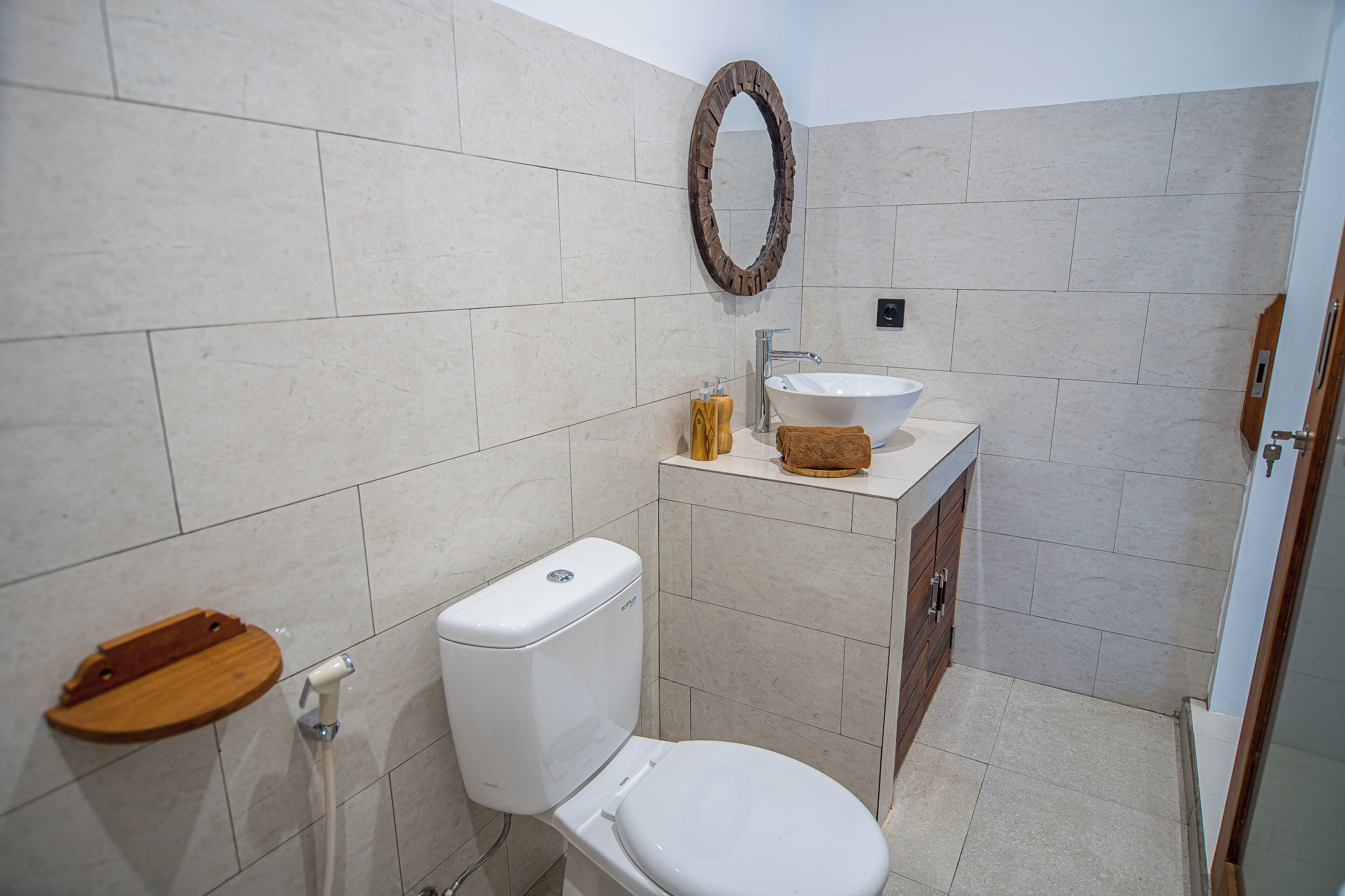 Villa, 2 Bedrooms, Balcony, Pool View | Bathroom | Hair dryer (on request), slippers, soap, shampoo