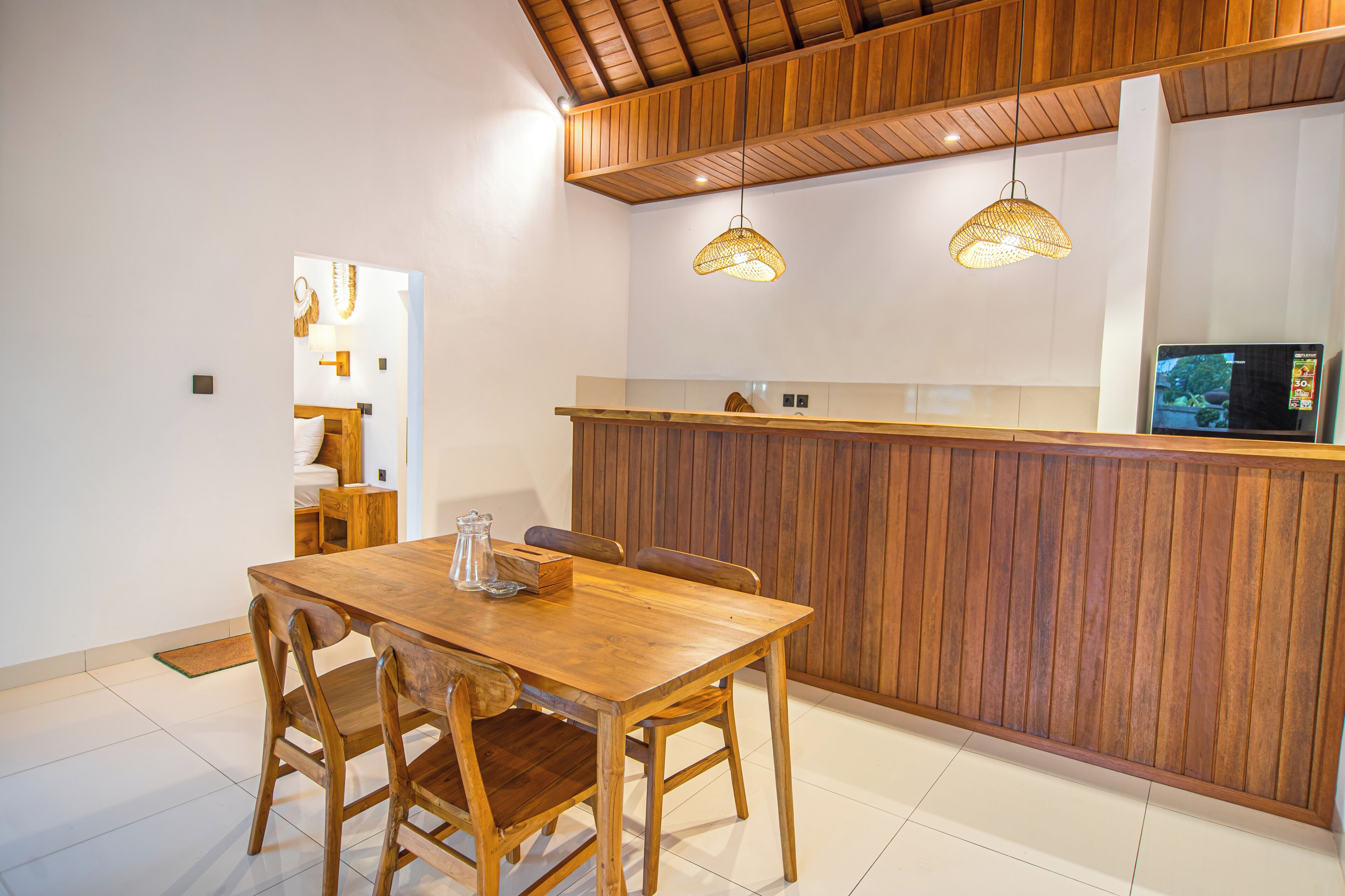 Vila, 2 quartos, sacada, vista para a piscina | Opções para refeição