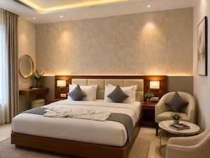 Suite Eksekutif, pemandangan kota | Brankas, kedap suara, setrika/meja setrika, dan Wi-Fi gratis