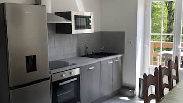 Wasserkocher mit Kaffee-/Teezubehör, Kühlschrank, Mikrowelle, Ofen