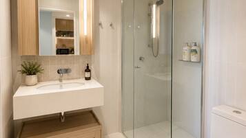 Hair dryer, towels, toilet paper