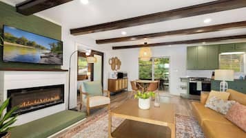TV, fireplace, offices
