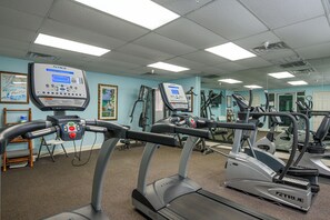 A gym with multiple treadmills, exercise bikes, and a mirrored wall. - Regency 308 -NEW LISTING AS OF AUGUST 2026! Sea You on the Flip Tide! (Navarre)