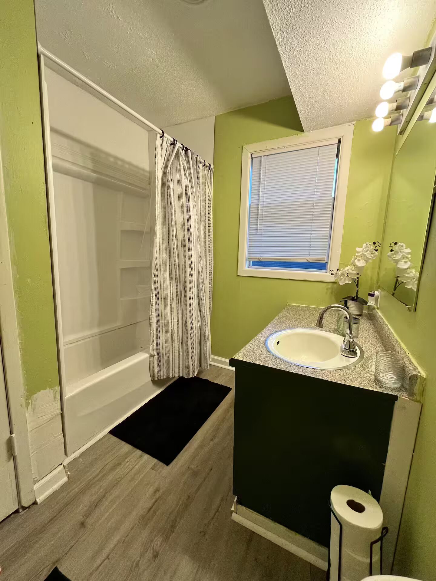 Shower, hair dryer, soap