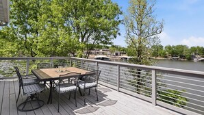 Outdoor dining - Big Lakefront Lodge With Private Dock, 2 Slips, Game Room, Firepit & More at 11mm (Sunrise Beach)