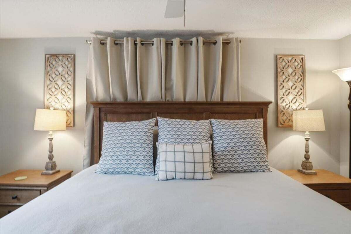3 bedrooms, individually decorated, individually furnished, bed sheets