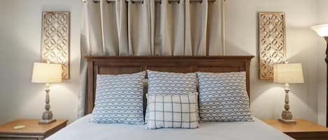 3 bedrooms, individually decorated, individually furnished, bed sheets