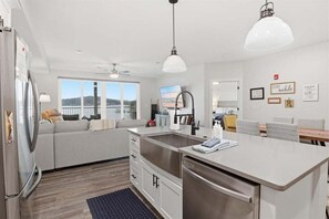 Condo, Multiple Beds, Patio (Niangua Sunset) | Interior - Peaceful, Newly Built Lakefront Condo, w/ PWC Slip, Screened Balcony, 2 Pools & Elevator (Camdenton)