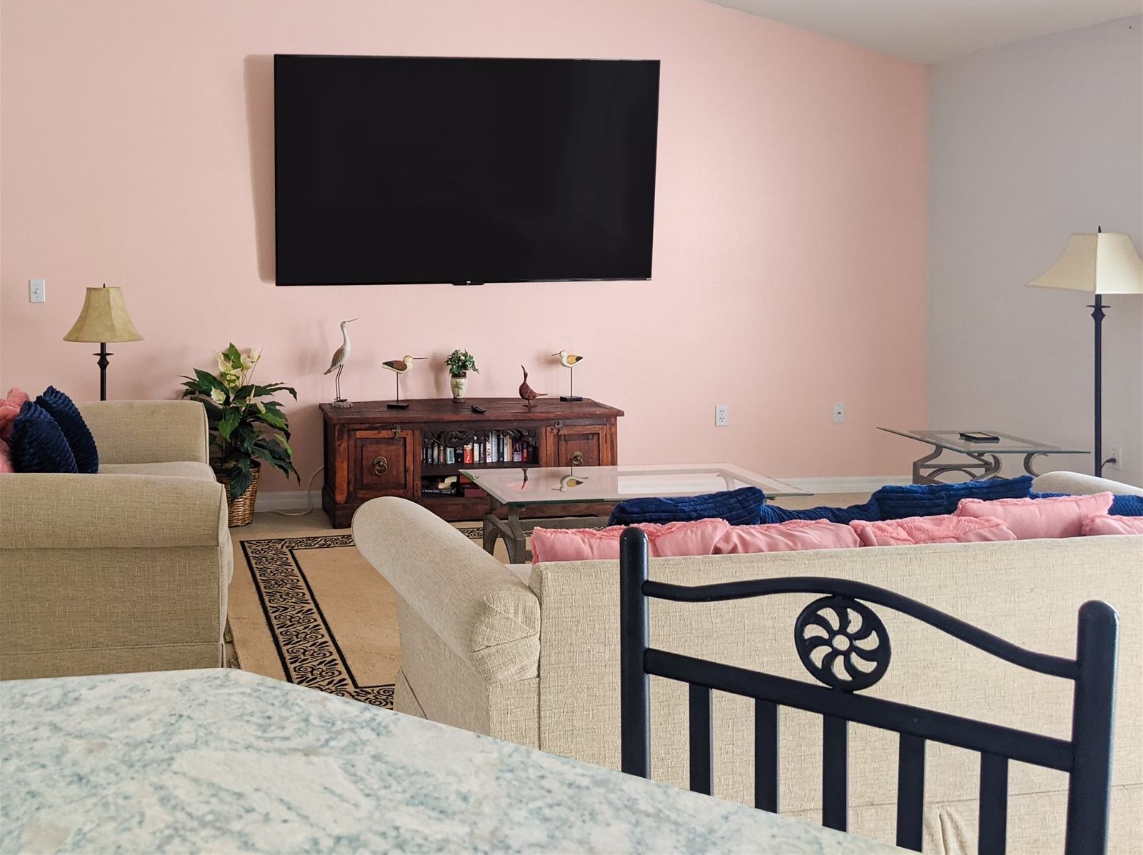 Open floor plan with visibility from Kitchen to Living Room