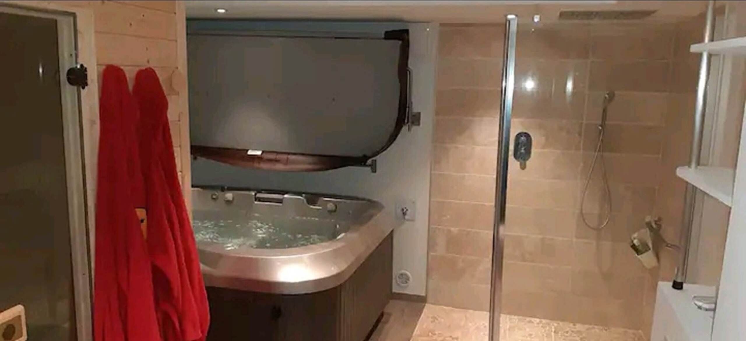 Hair dryer, towels