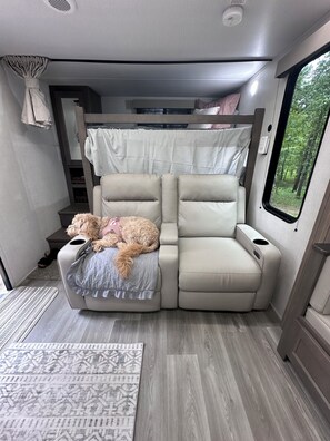 Interior - 2-bedroom recreational vehicle in soothing Alexander with AC (Alexander)