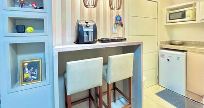 Beachfront loft, downtown Tdai, fully equipped.