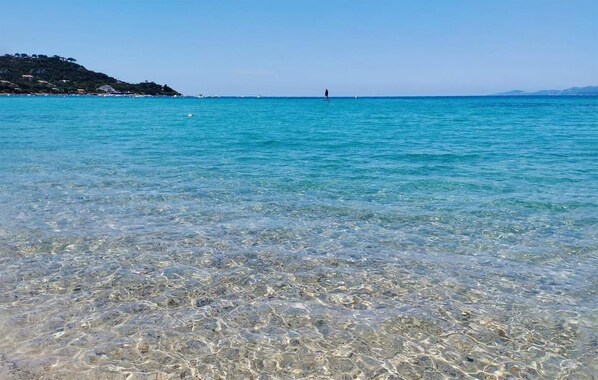 A clear sea with a distant shoreline and a person standing on a buoy. - 1 bedroom beautiful home in CALCATOGGIO (CALCATOGGIO)