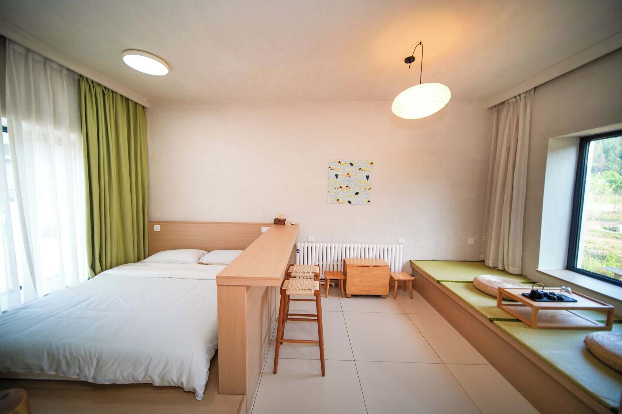 Premium bedding, down duvets, laptop workspace, blackout curtains