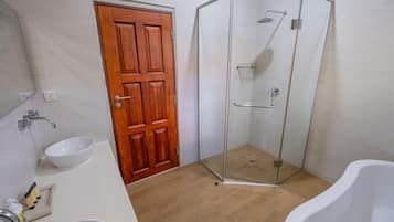 Eco-friendly toiletries, towels, soap, toilet paper