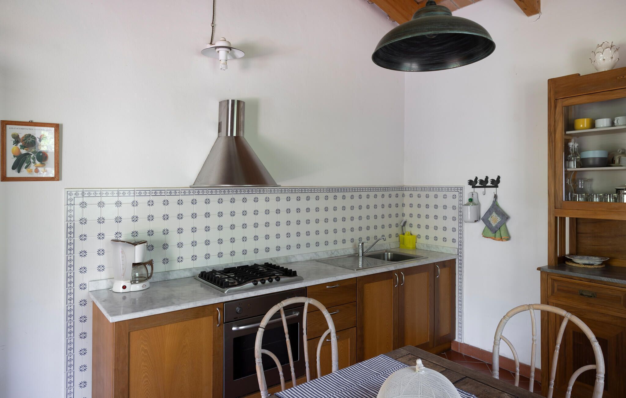 Fridge, stovetop, cookware/dishes/utensils