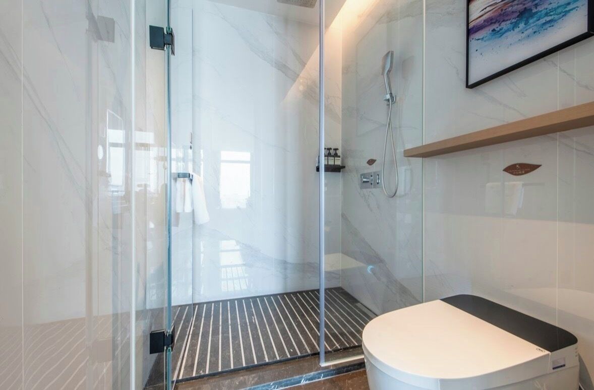 Habitación Premier, vista a la ciudad | Baño | Tina y regadera independientes y amenidades de baño gratuitas 