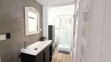 Een douche, een haardroger