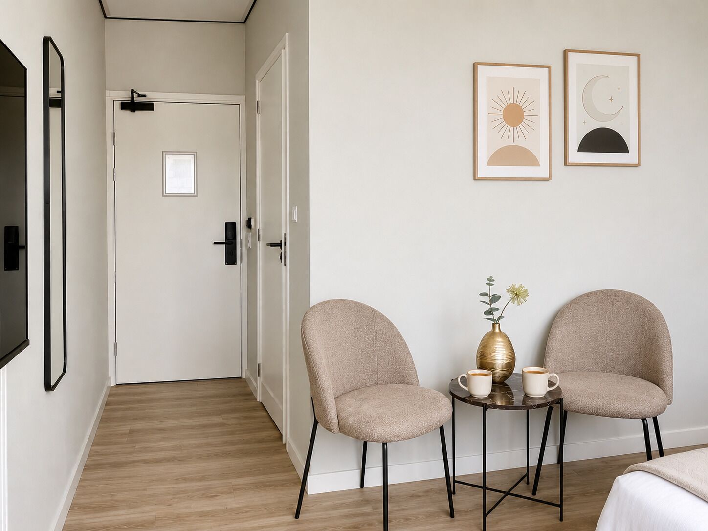 Cozy seating area to relax or enjoy a coffee.