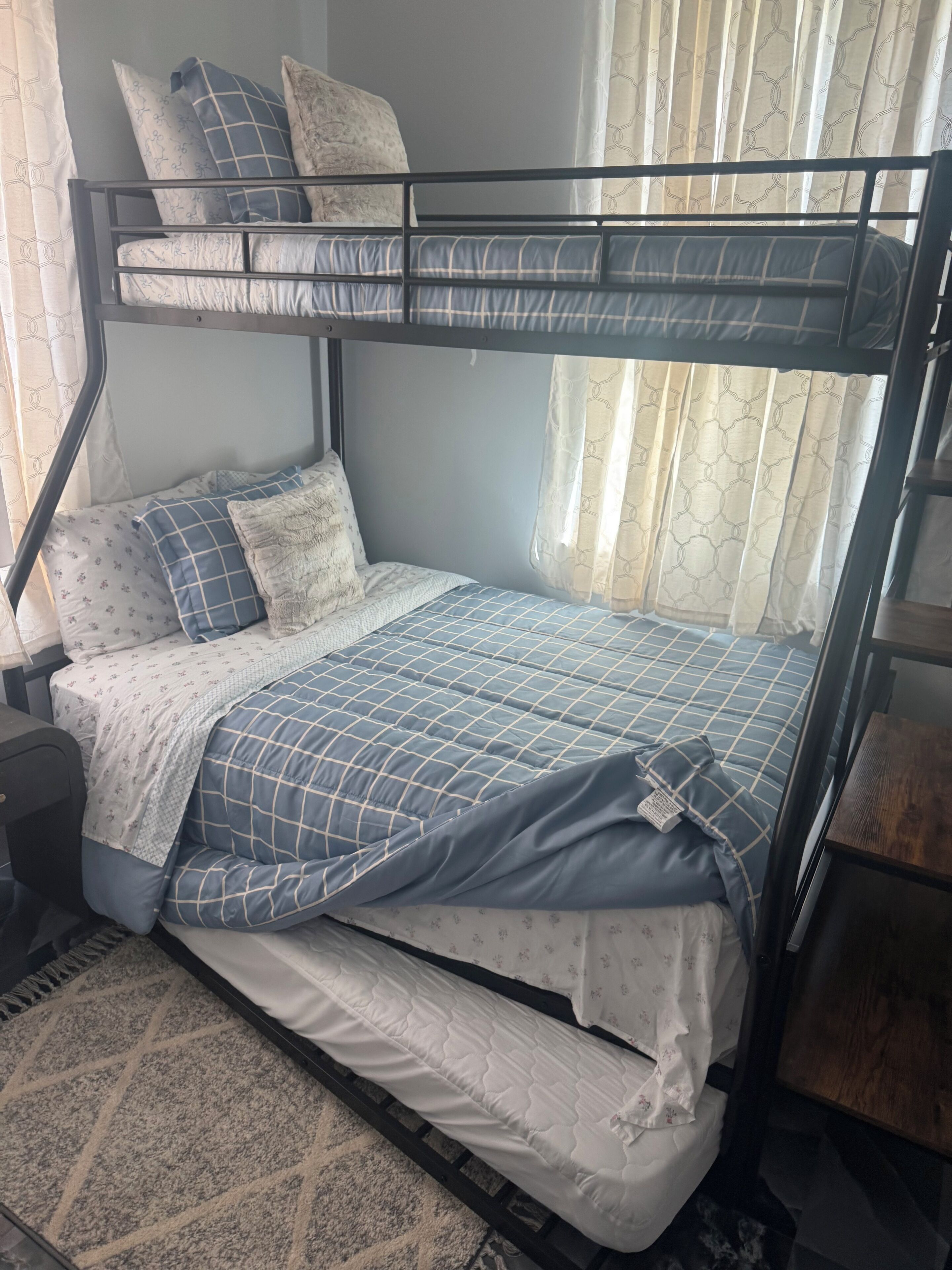 Blackout curtains, iron/ironing board, free WiFi