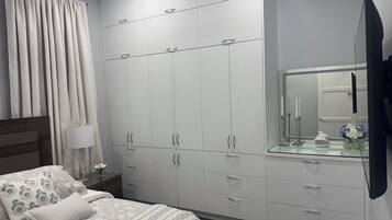 Blackout drapes, iron/ironing board, WiFi (free)