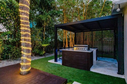 Resort Style Backyard Heated Pool Hot Tub Fire Pit