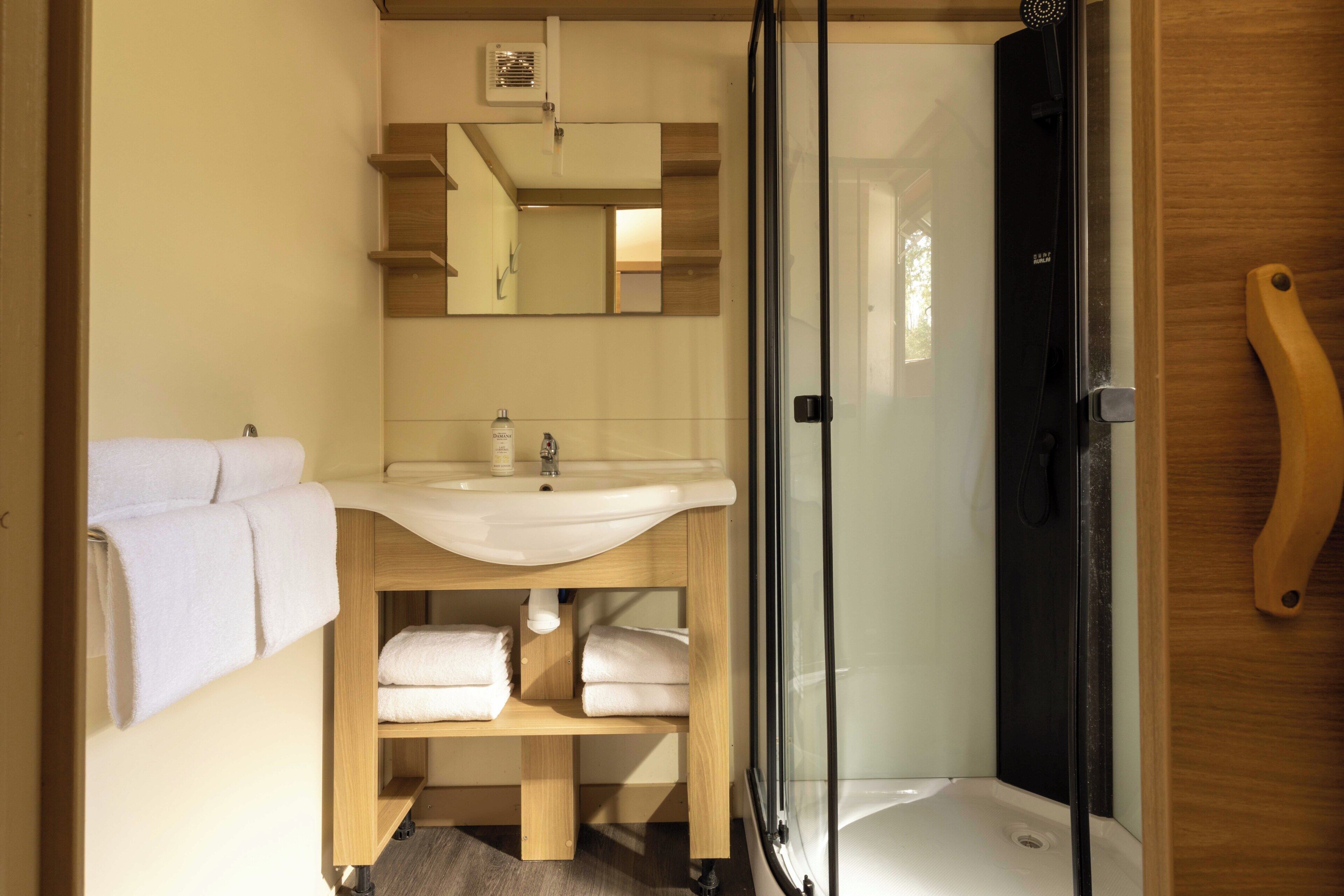 Cottage, Patio, Lake View | Bathroom | Shower, towels, toilet paper