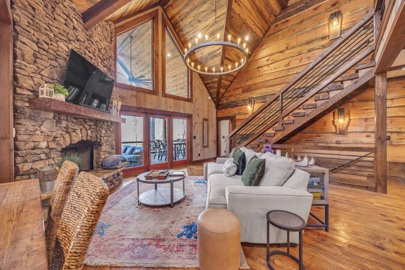 TV, fireplace, video games, stereo